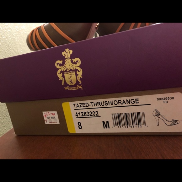 Tazed-Thrush/Orange Fergie Platform Heels Size 8 - Picture 4 of 4